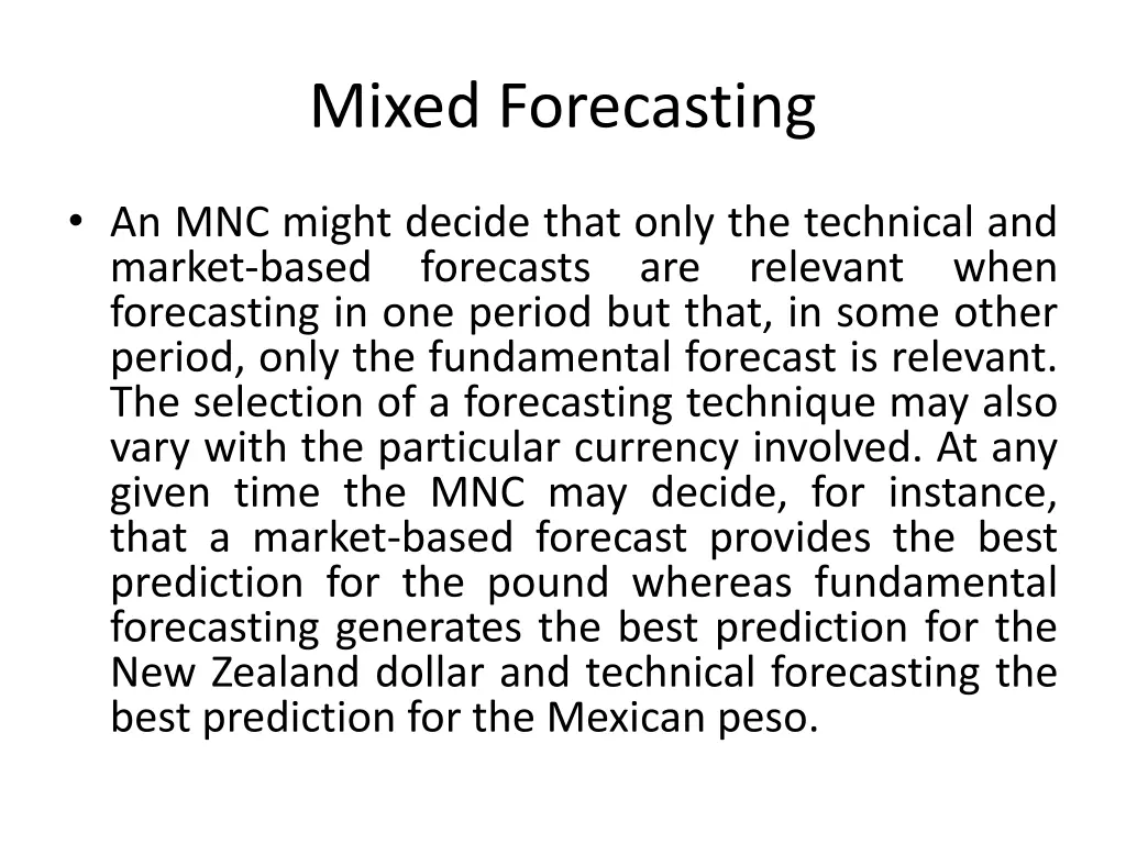mixed forecasting 2