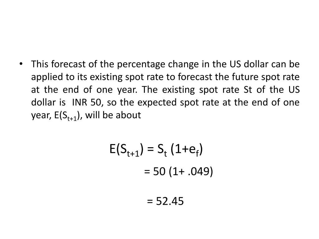 this forecast of the percentage change