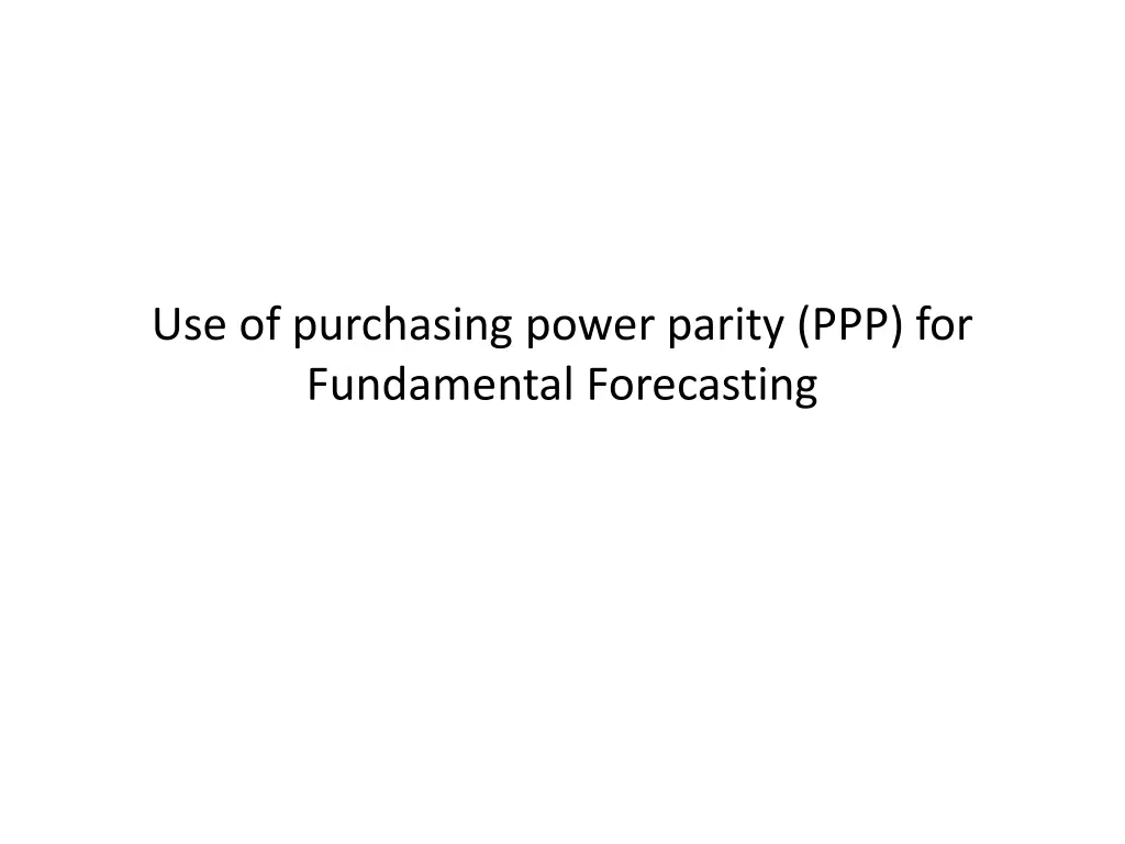 use of purchasing power parity