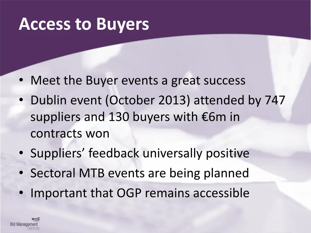access to buyers