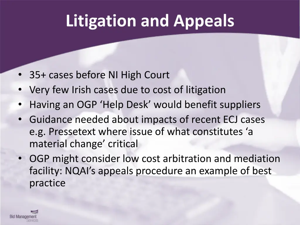 litigation and appeals