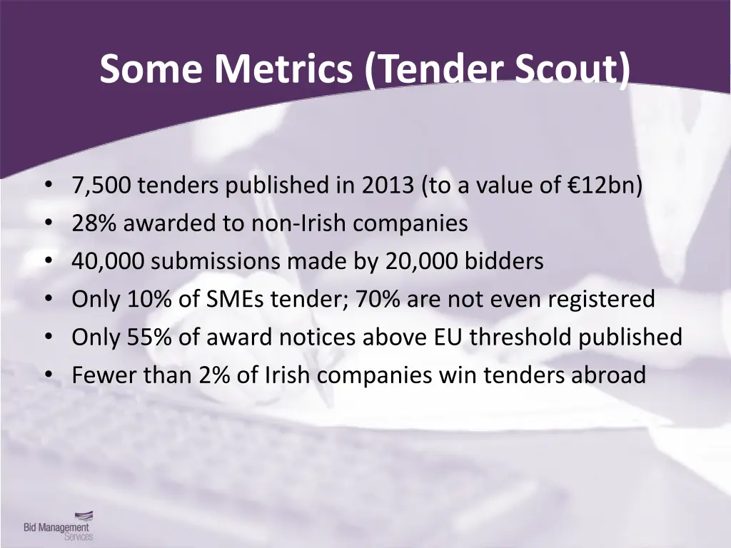 some metrics tender scout