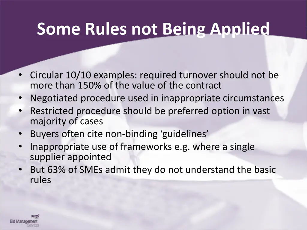 some rules not being applied