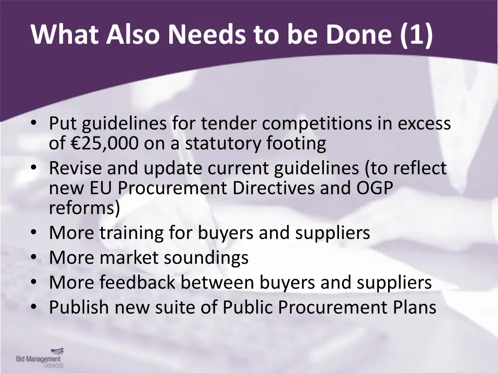 what also needs to be done 1