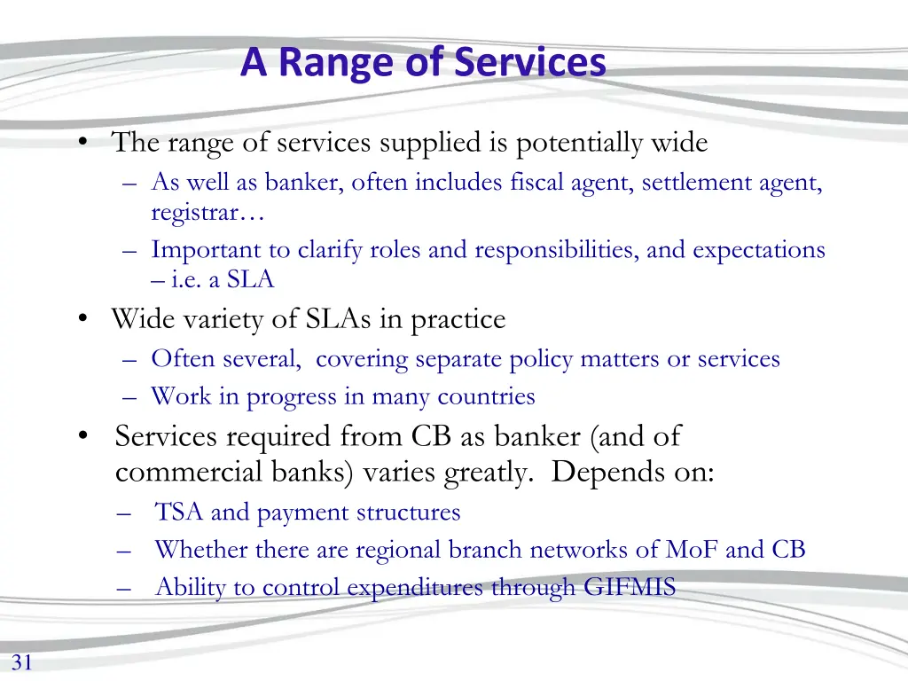 a range of services