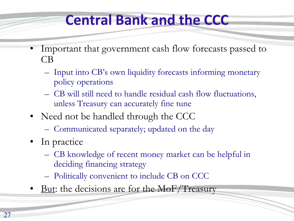 central bank and the ccc