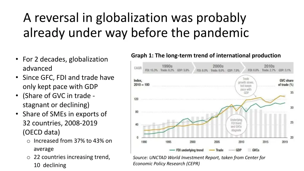 a reversal in globalization was probably already