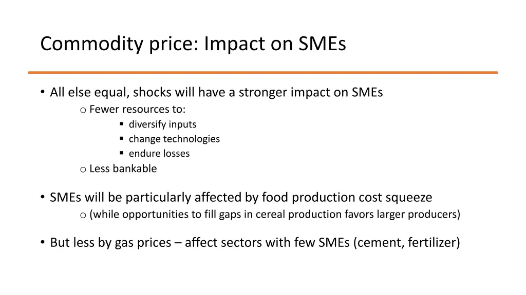 commodity price impact on smes
