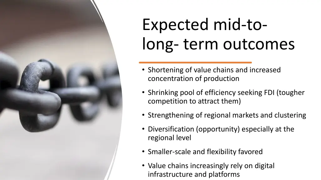 expected mid to long term outcomes