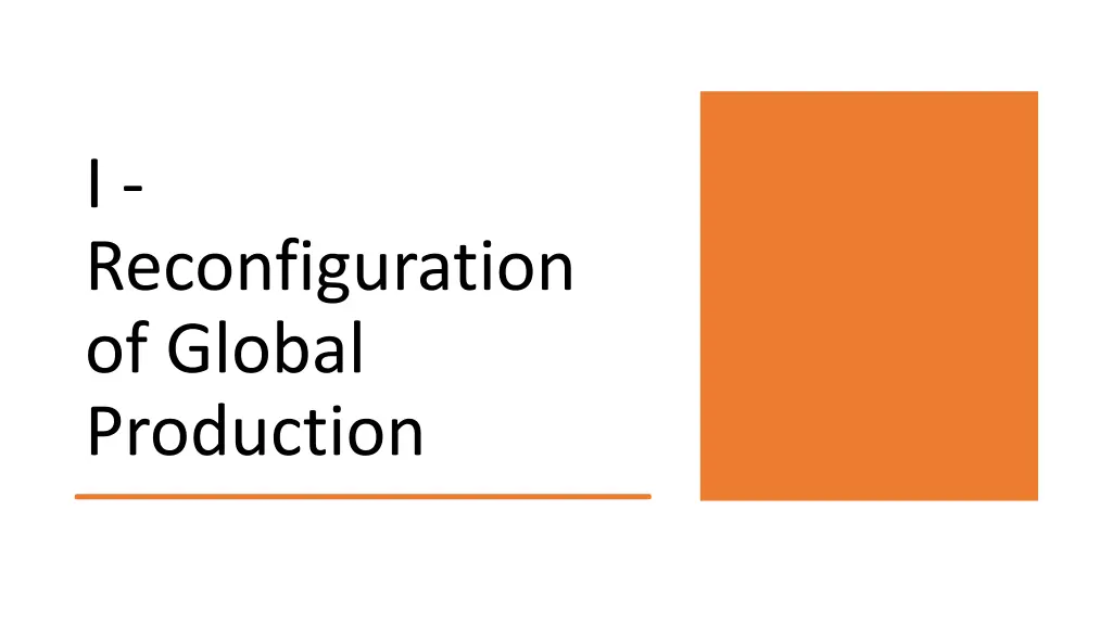 i reconfiguration of global production