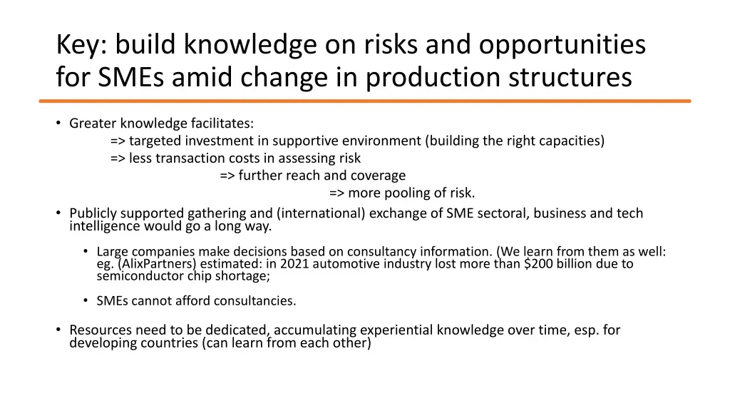 key build knowledge on risks and opportunities