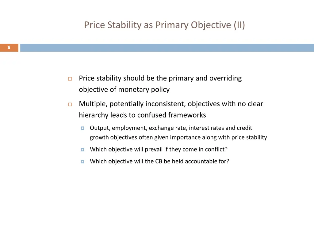 price stability as primary objective ii
