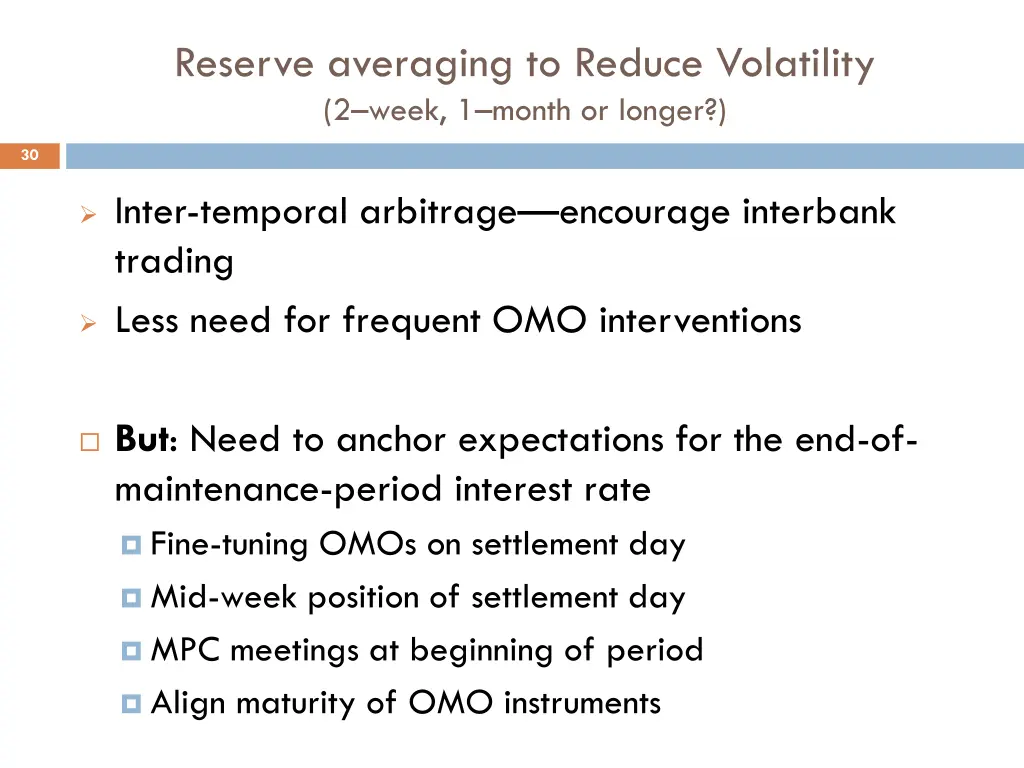 reserve averaging to reduce volatility 2 week