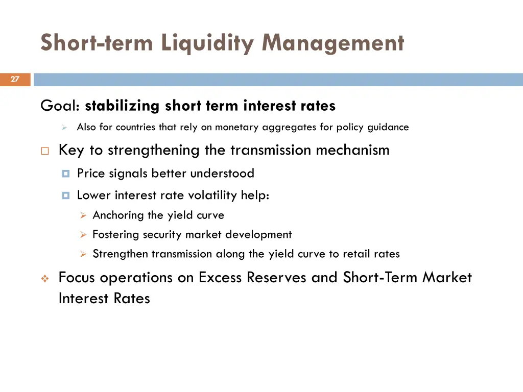 short term liquidity management