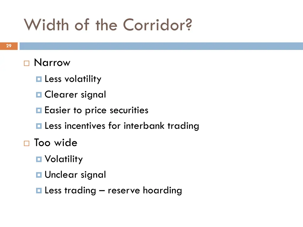 width of the corridor