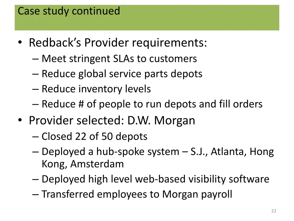 case study continued