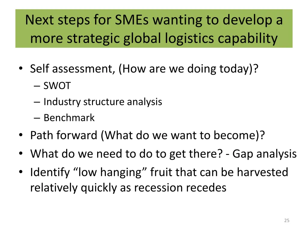next steps for smes wanting to develop a more