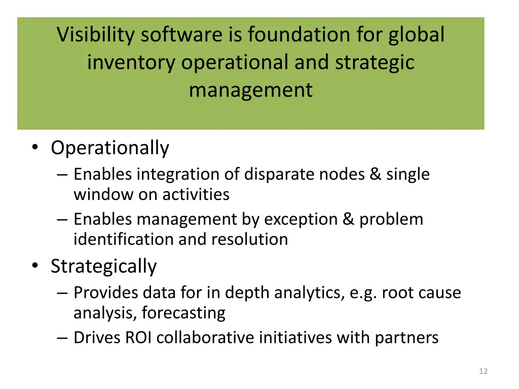 visibility software is foundation for global