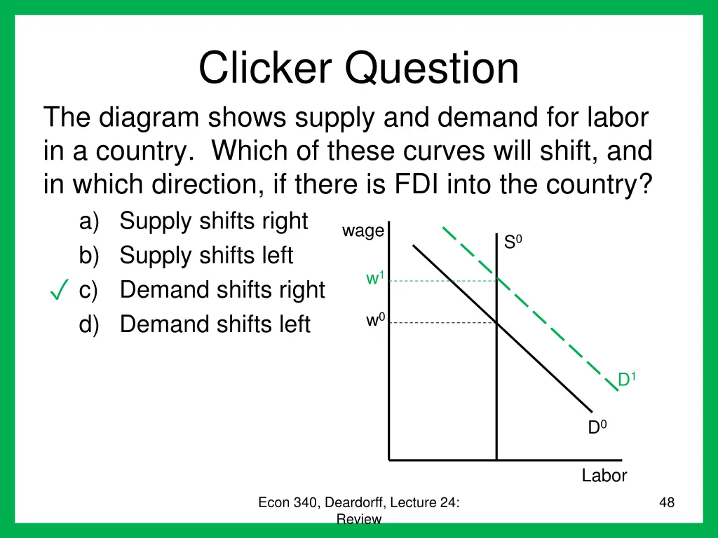 clicker question the diagram shows supply
