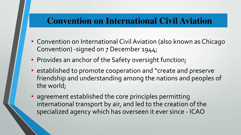 convention on international civil aviation