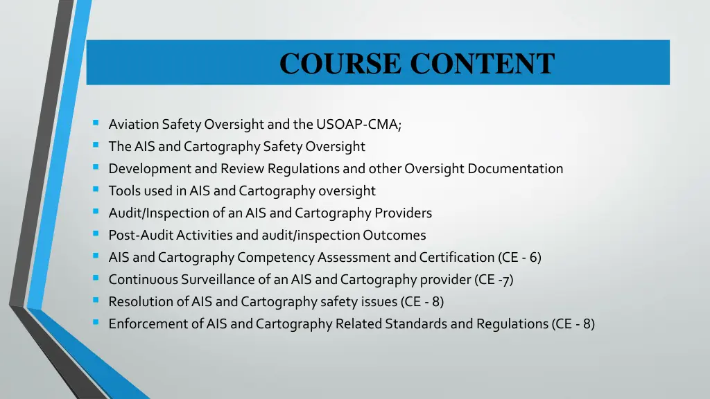 course content
