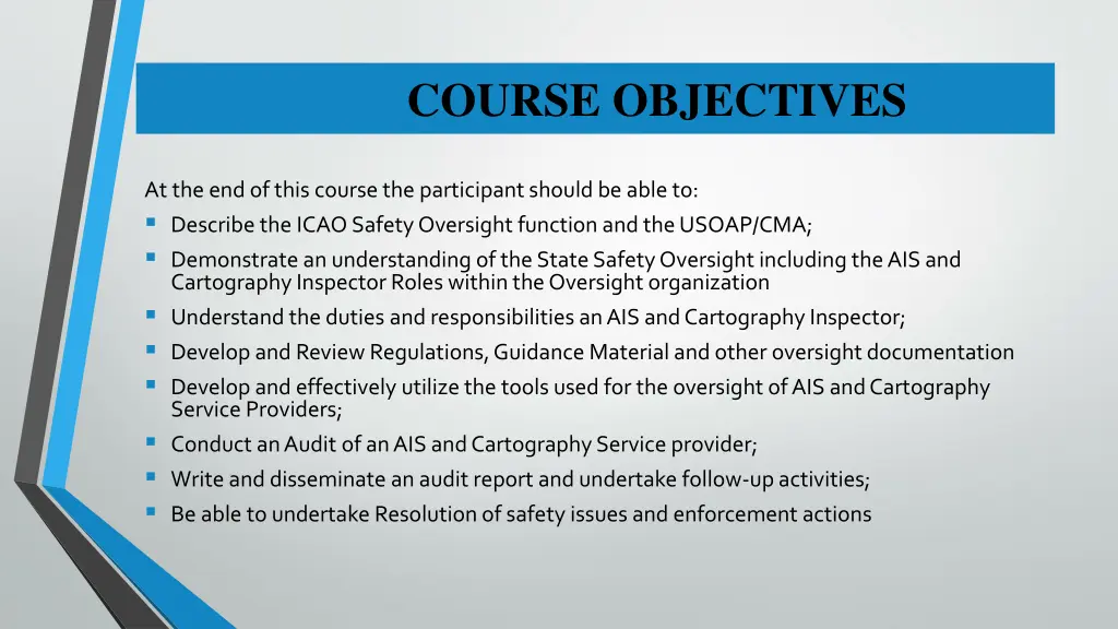 course objectives