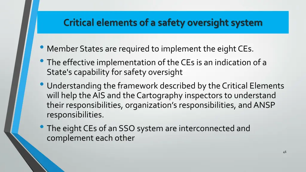 critical elements of a safety oversight system 2