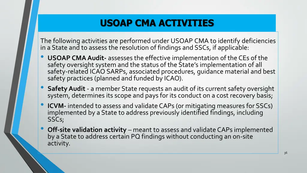usoap cma activities