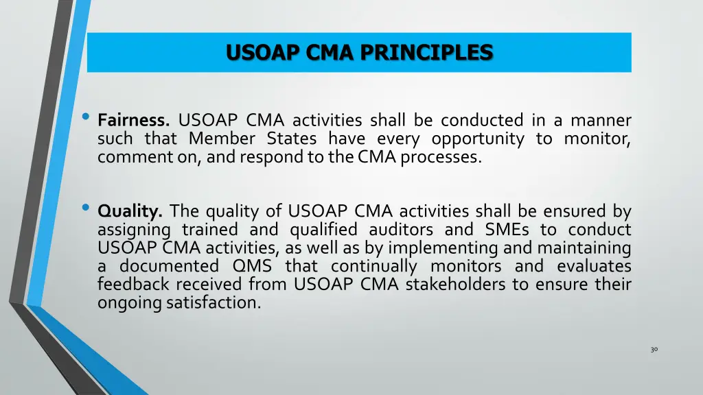 usoap cma principles 6