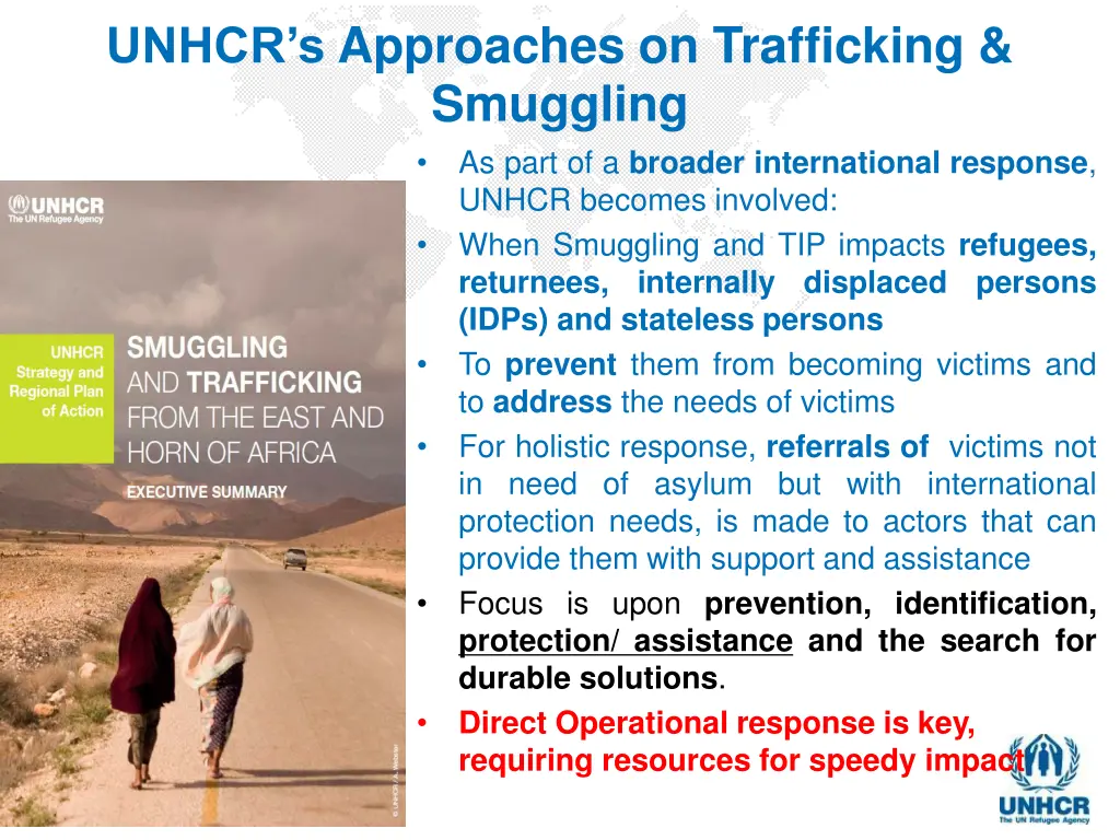 unhcr s approaches on trafficking smuggling
