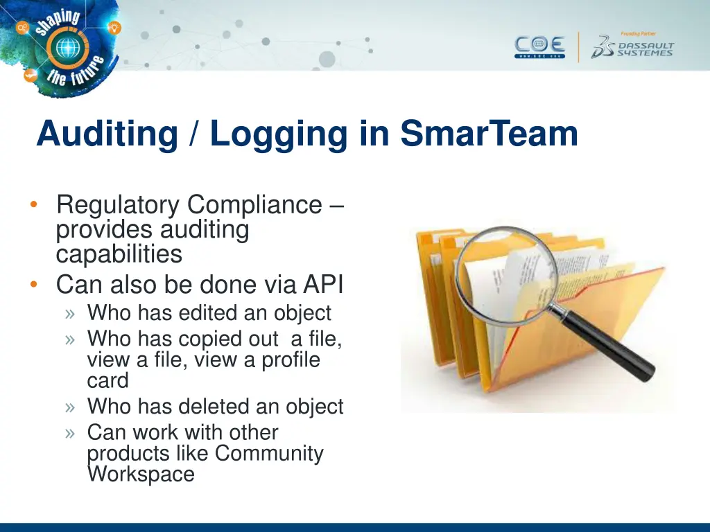 auditing logging in smarteam