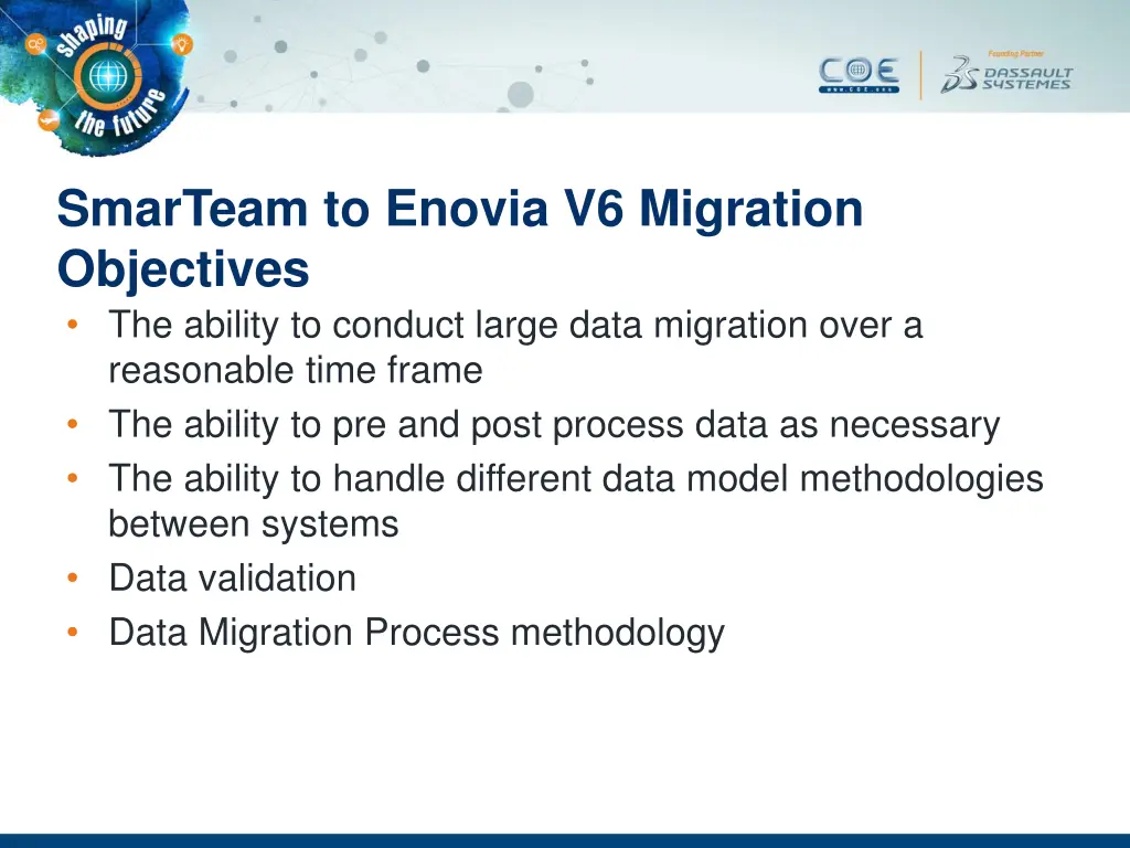 smarteam to enovia v6 migration objectives