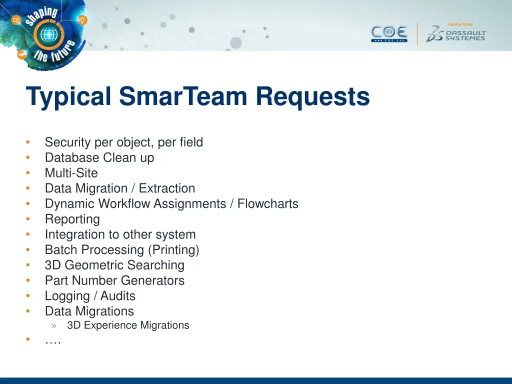 typical smarteam requests
