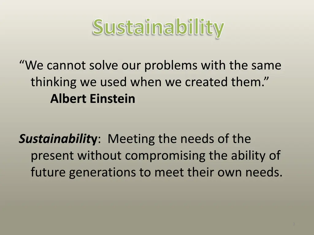 sustainability