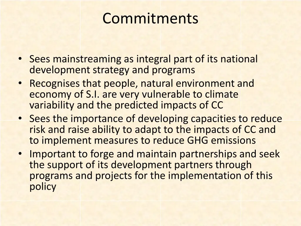 commitments
