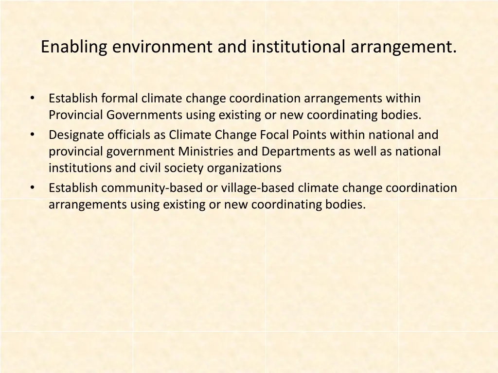 enabling environment and institutional arrangement 3