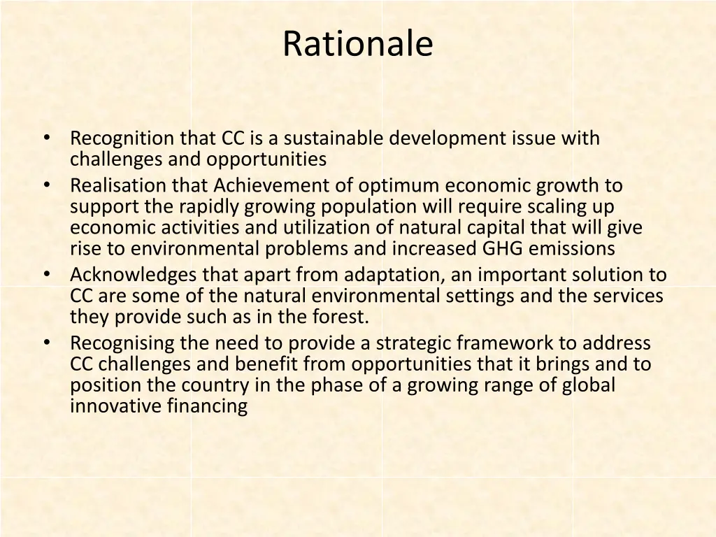 rationale