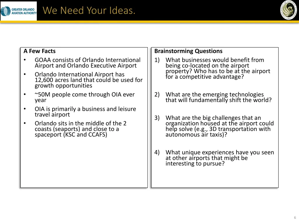 we need your ideas
