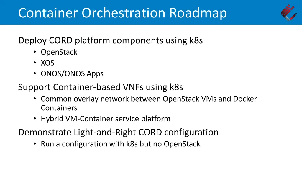 container orchestration roadmap