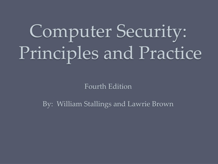computer security principles and practice