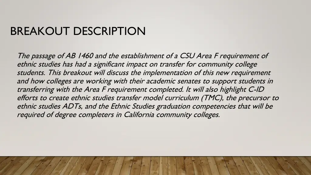 breakout description