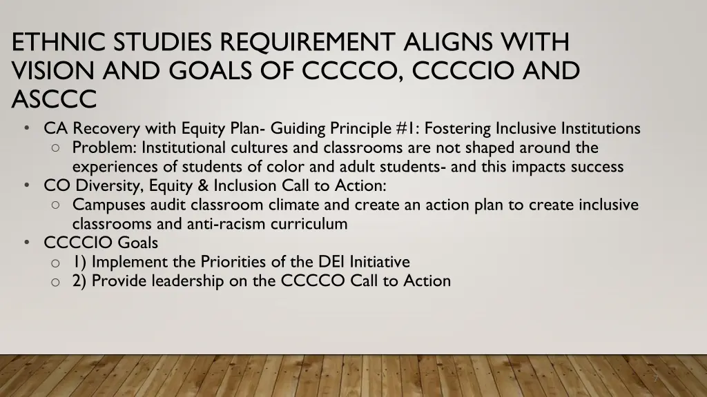 ethnic studies requirement aligns with vision