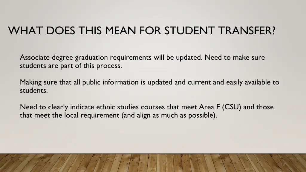 what does this mean for student transfer 1