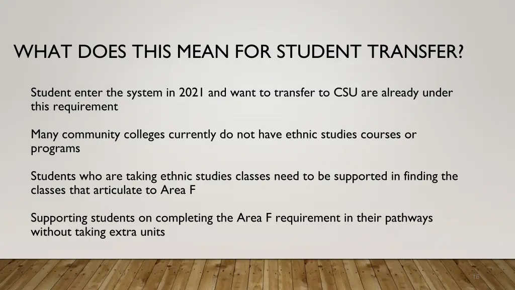 what does this mean for student transfer