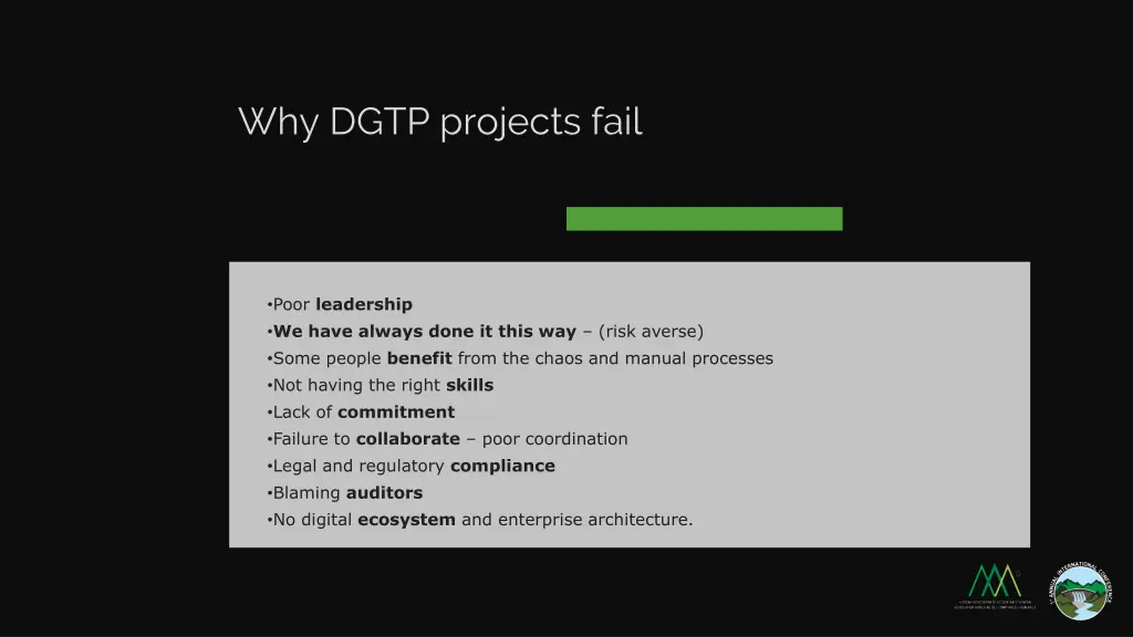 why dgtp projects fail