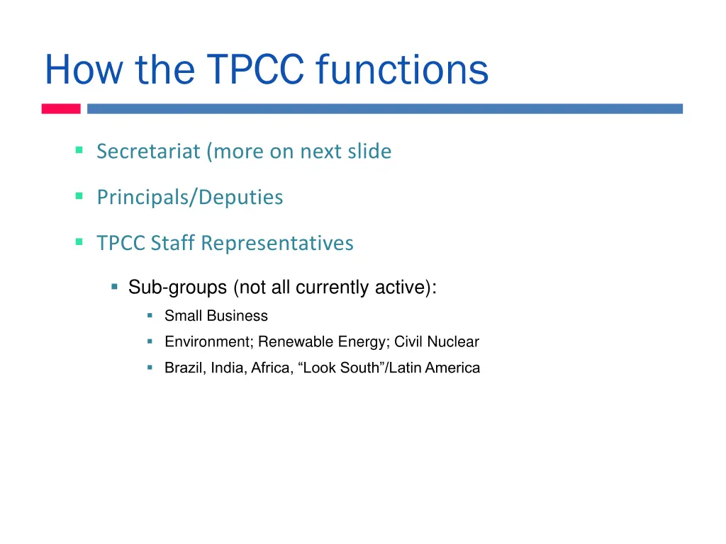 how the tpcc functions