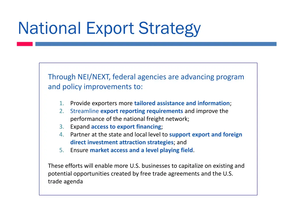 national export strategy