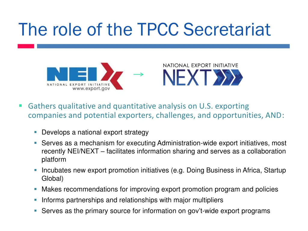 the role of the tpcc secretariat