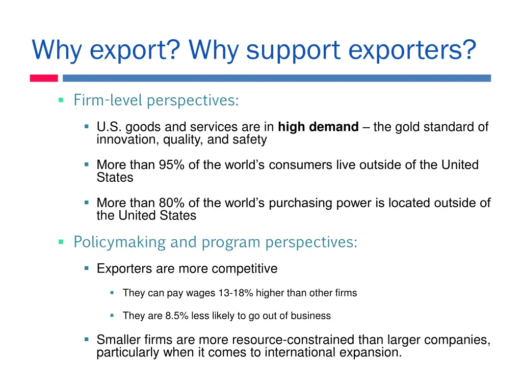 why export why support exporters
