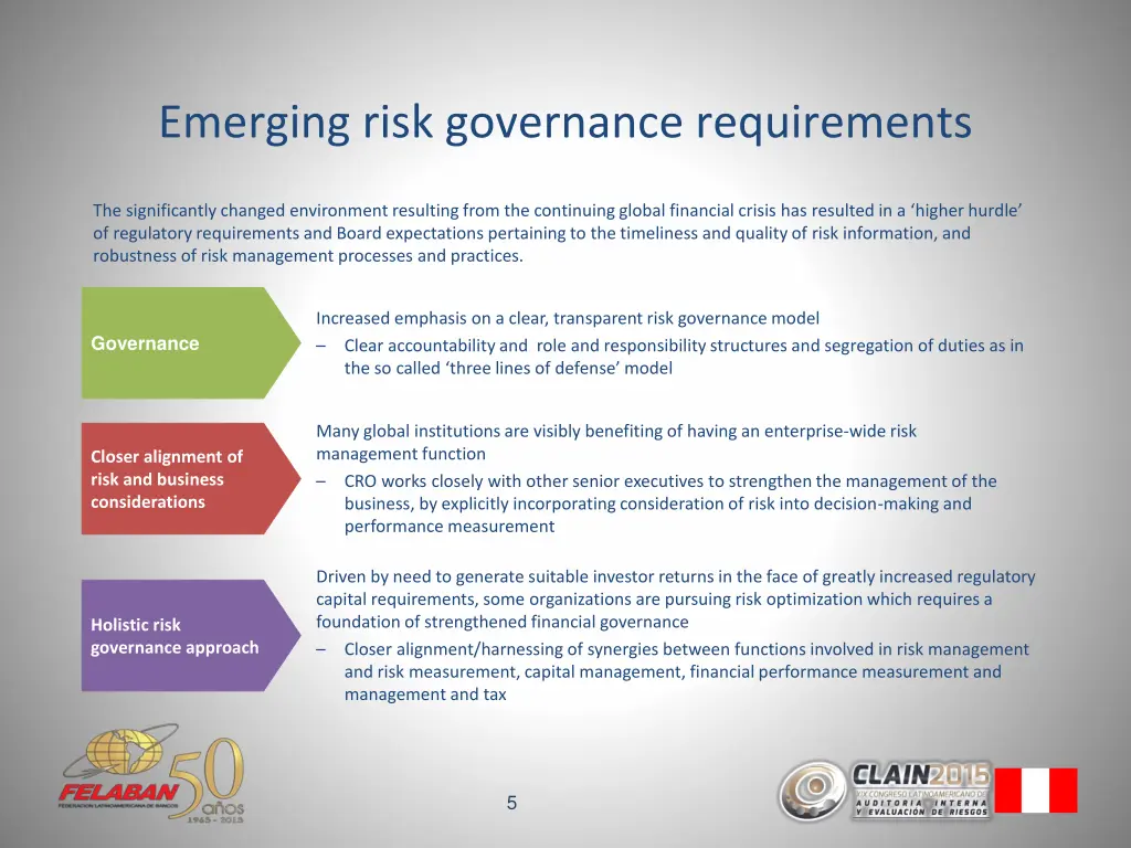 emerging risk governance requirements